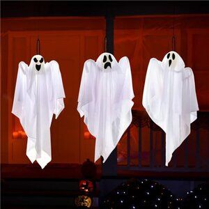 3 Pack Halloween Hanging Ghosts Decorations, 27.5"